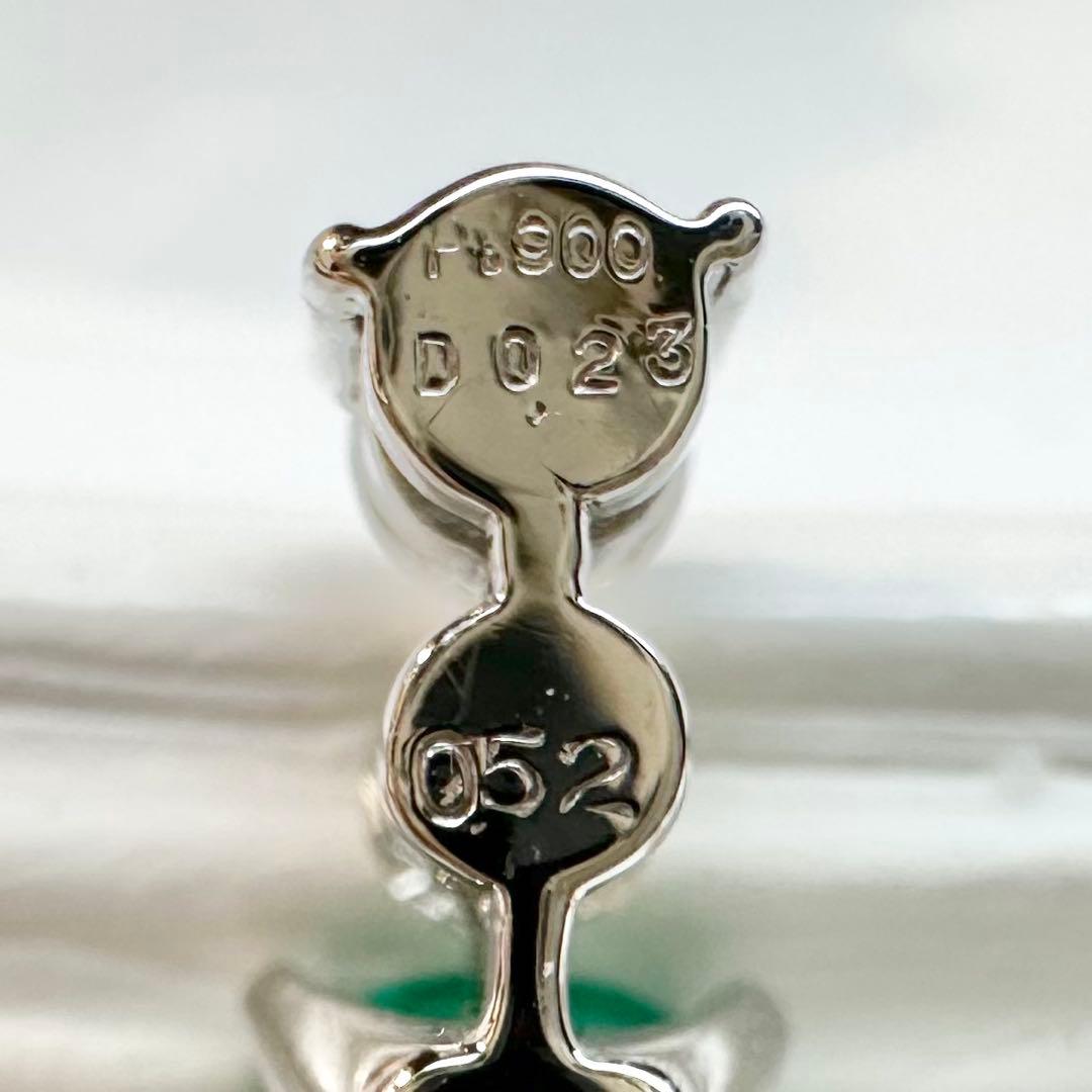 【美品】PT900 エメラルド 0.52ct 上質デザイン ペンダント