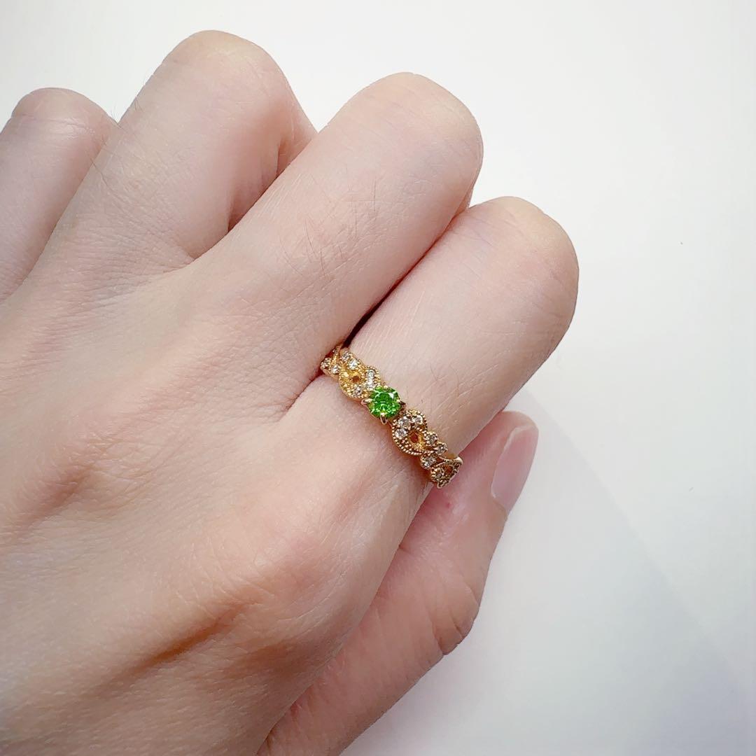 【K18】デマントイドガーネット 0.15ct リング