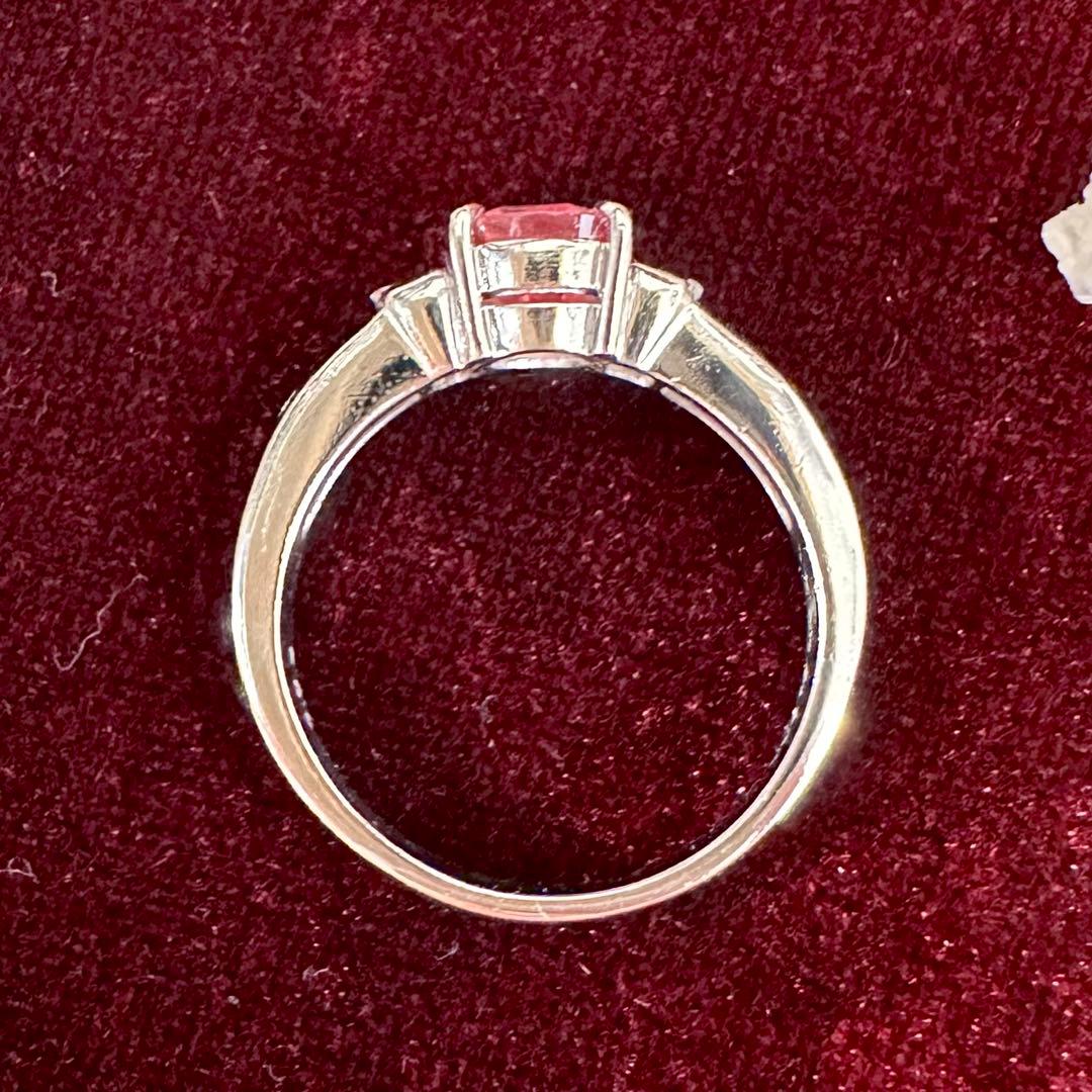 PT900 パパラチアサファイア1.37ct ダイヤモンドリング 希少 鑑別書付