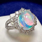 PT950 オパール ダイヤモンド リング 2.397ct 遊色効果 大粒