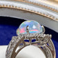 PT950 オパール ダイヤモンド リング 2.397ct 遊色効果 大粒