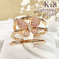 【K18】サファイア 0.22ct スパイラルリング 蝶モチーフ