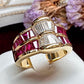 K18 ルビー ダイヤモンドリング2.25ct テーパーカット レディース 指輪