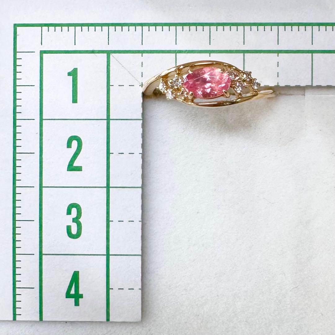 K18 ロードクロサイト ダイヤモンド リング 0.56ct