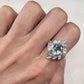 PT900 アクアマリン1.77ct ダイヤ リング 豪華デザイン ヴィンテージ