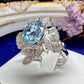 PT900 アクアマリン1.77ct ダイヤ リング 豪華デザイン ヴィンテージ