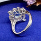 PT900 アクアマリン1.77ct ダイヤ リング 豪華デザイン ヴィンテージ