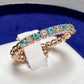 K18 パライバトルマリン ダイヤモンド リング 0.16ct フリーサイズ