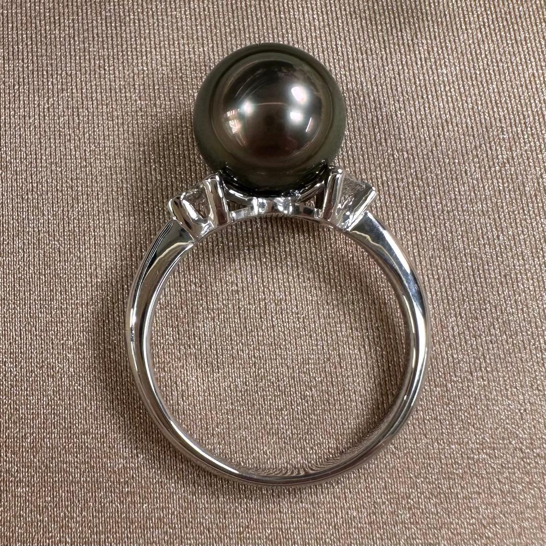 【美品】PT900 黒蝶パール10.7mm リング