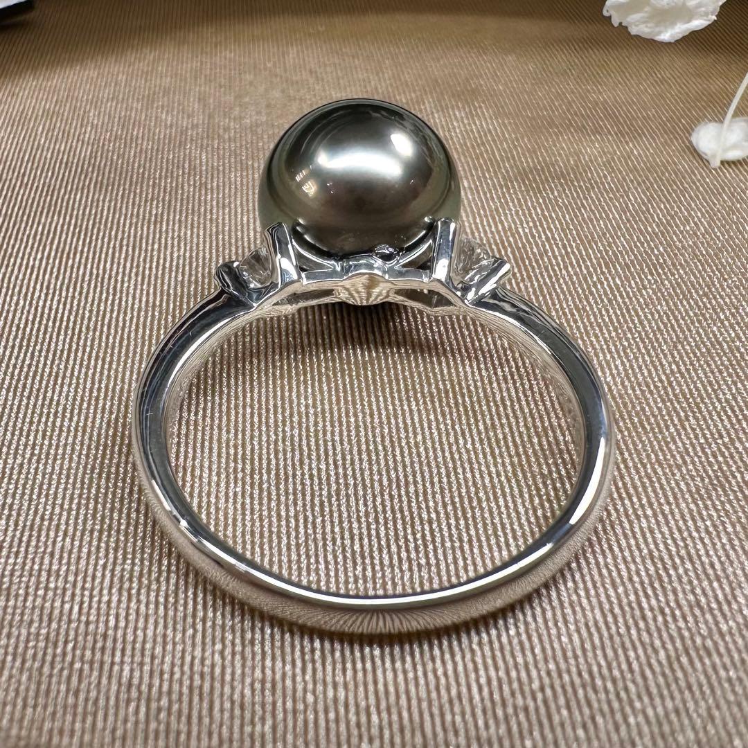 【美品】PT900 黒蝶パール10.7mm リング