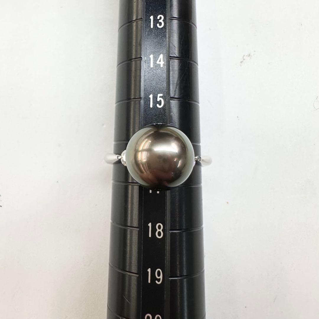 【美品】PT900 黒蝶パール10.7mm リング