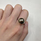 【美品】PT900 黒蝶パール10.7mm リング