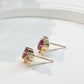 【K18】ルビー 0.22ct×2 ダイヤモンド ピアス