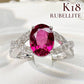 【K18】ルベライト ダイヤモンド リング