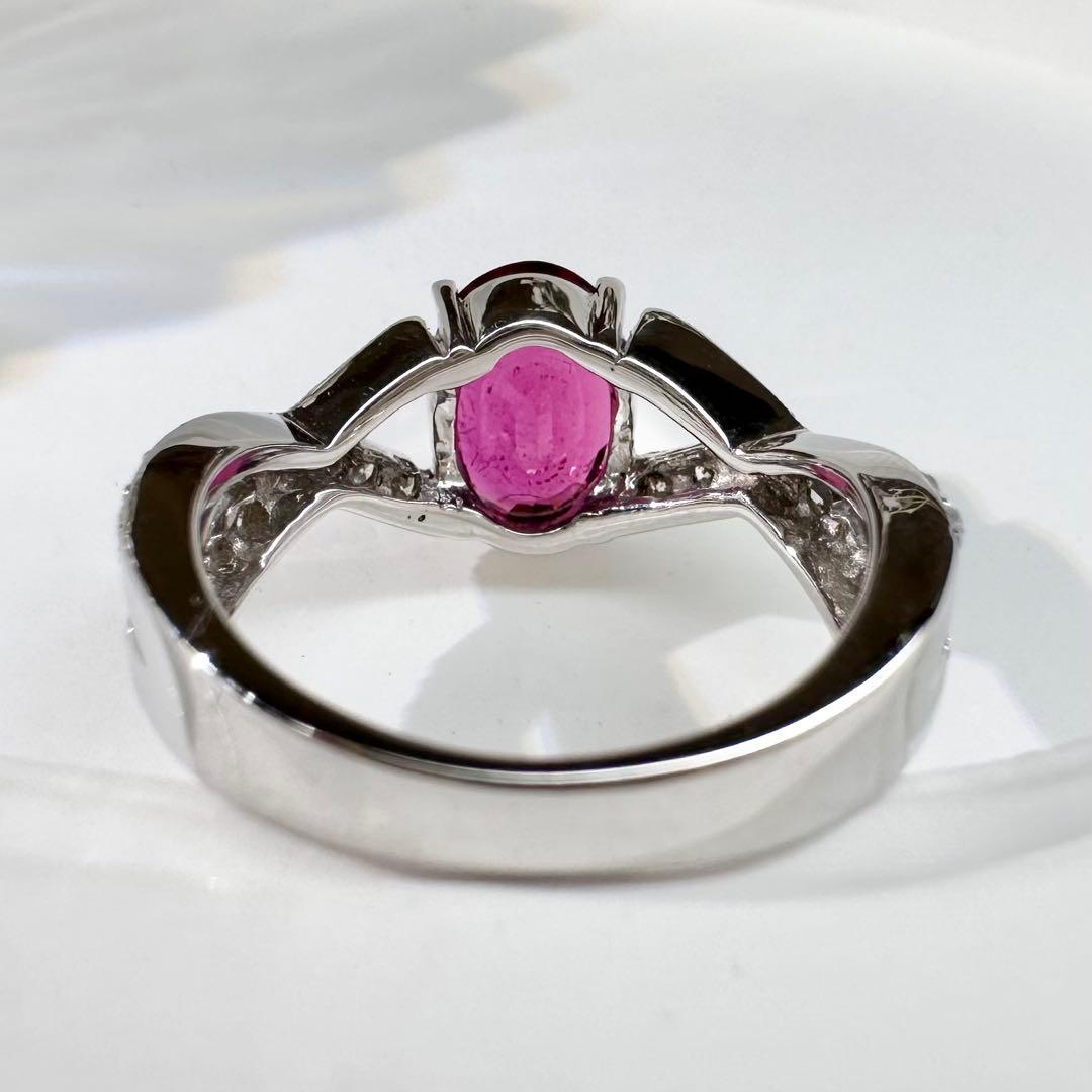 【K18】ルベライト ダイヤモンド リング