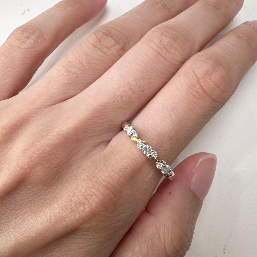 K18 ダイヤモンド リング 0.25ct コンビカラー