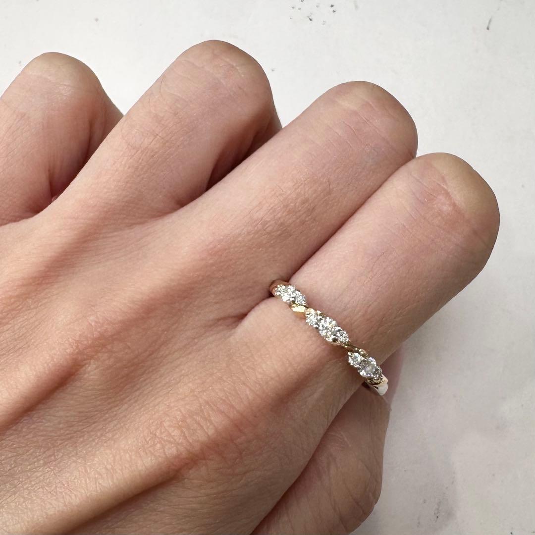 K18 ダイヤモンド リング 0.25ct コンビカラー