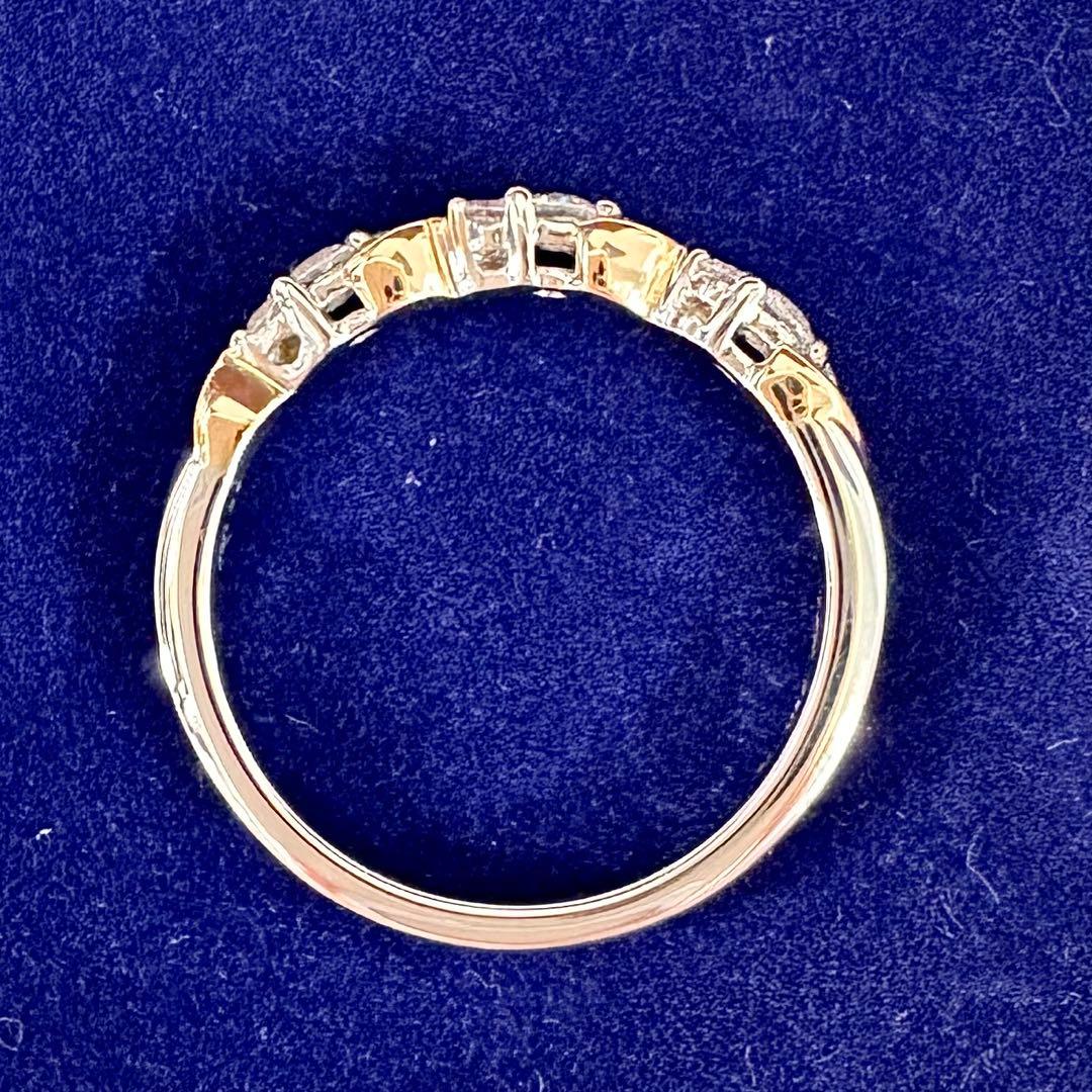 K18 ダイヤモンド リング 0.25ct コンビカラー