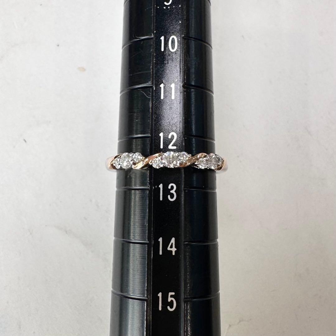 K18 ダイヤモンド リング 0.25ct コンビカラー