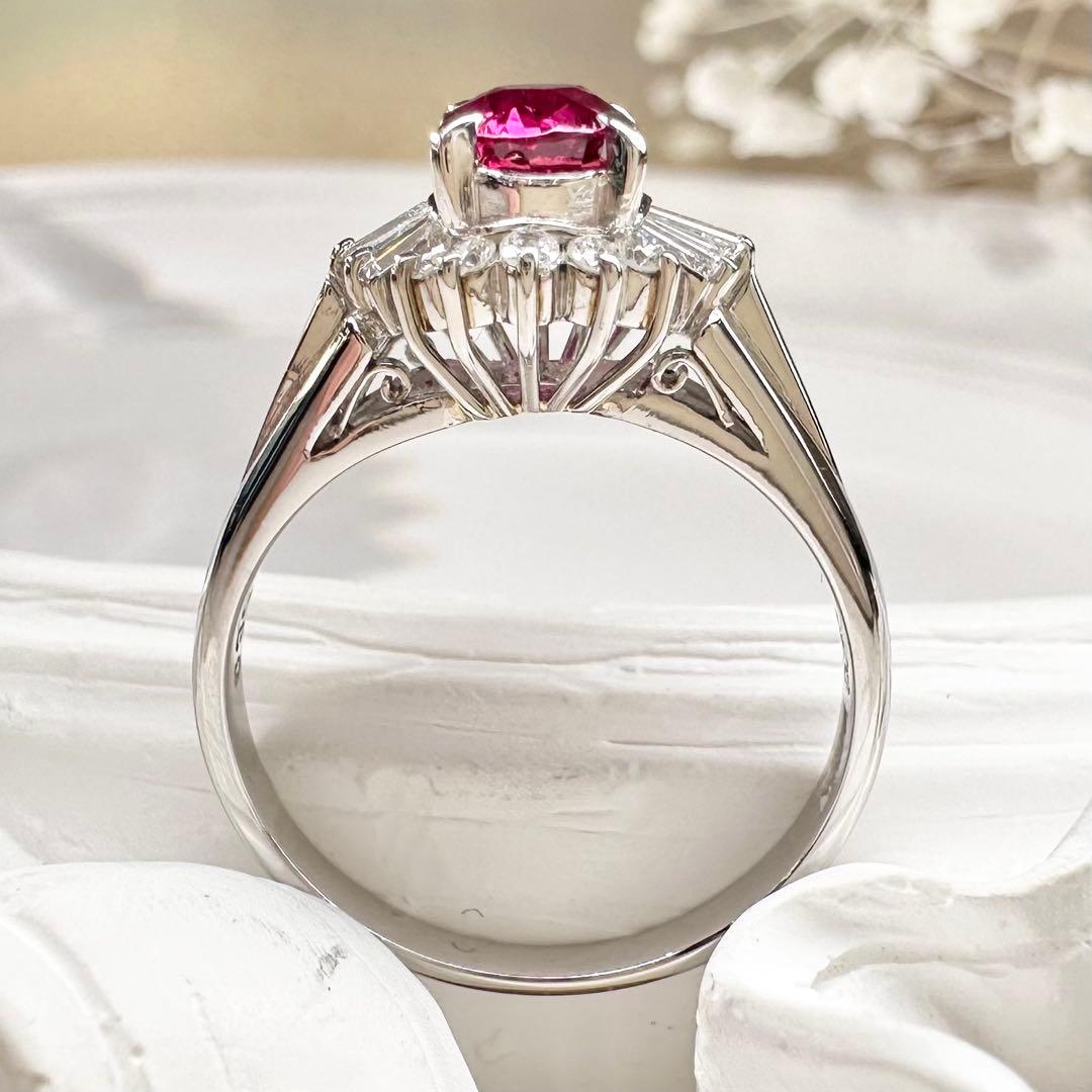 【美品】PT900 ルビー 0.8ct リング