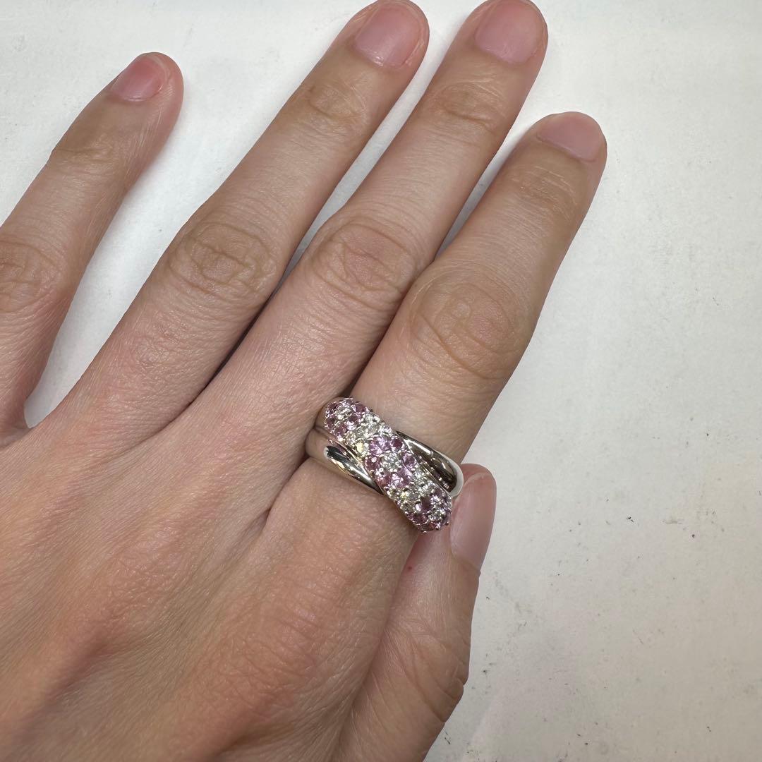 【K18】ピンクサファイア1.0ct リング