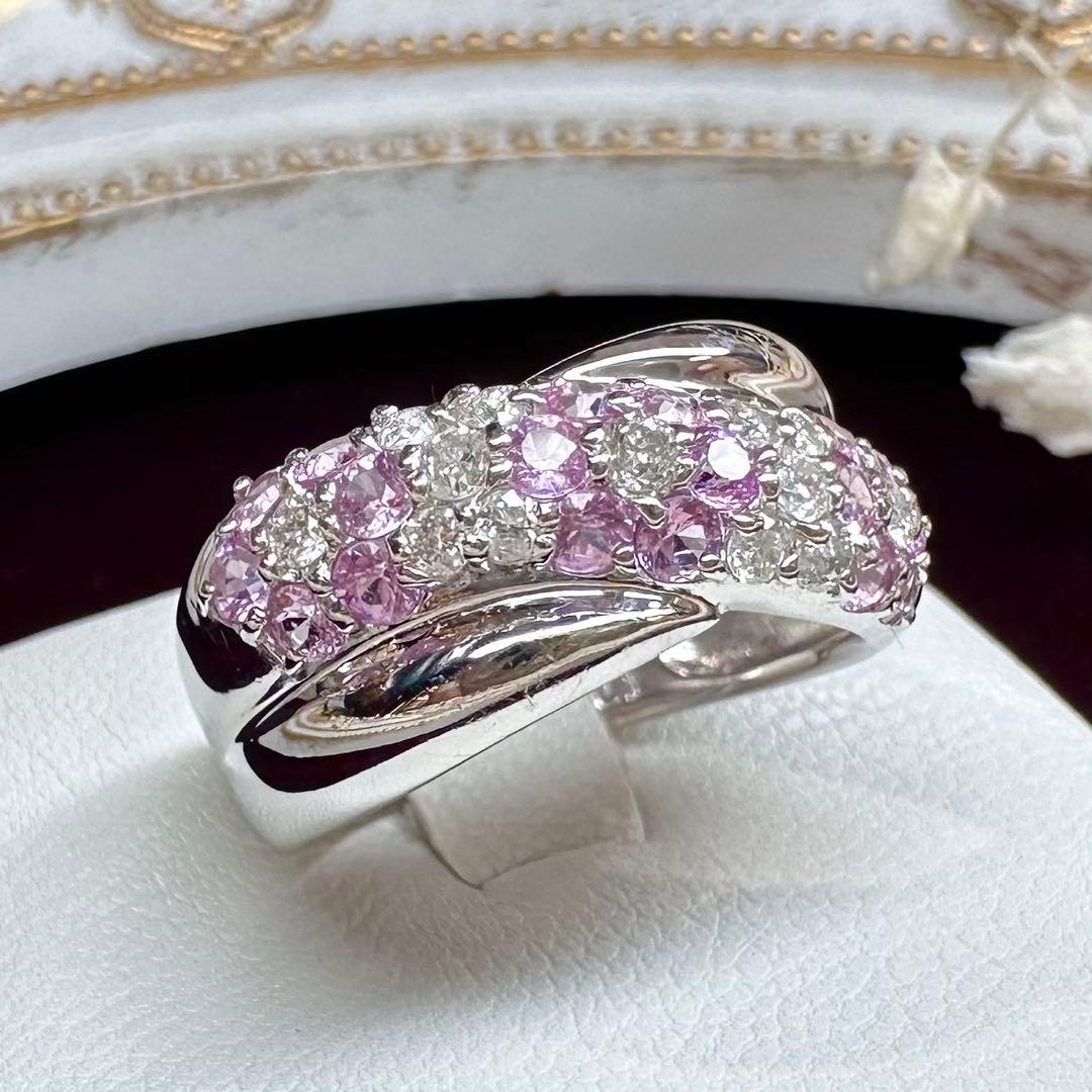 【K18】ピンクサファイア1.0ct リング