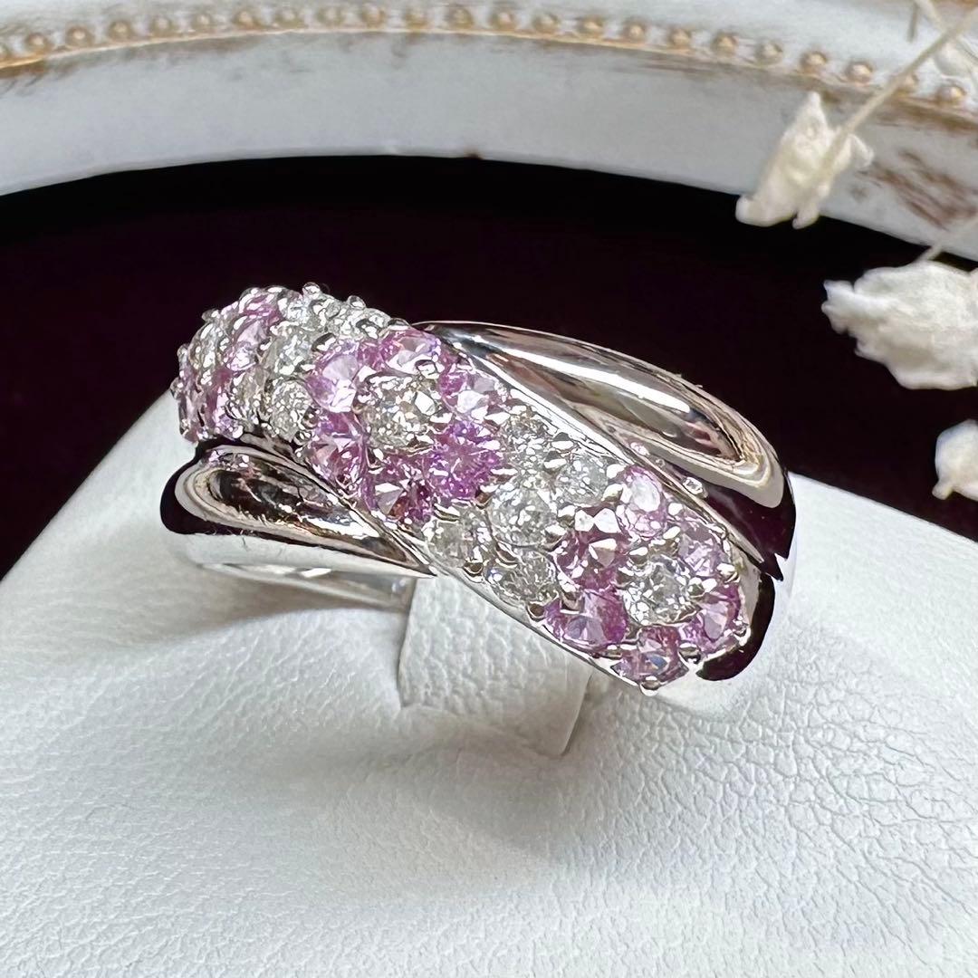 【K18】ピンクサファイア1.0ct リング