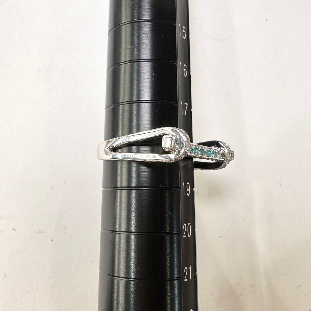 PT900 パライバトルマリン0.14ct ダイヤモンドリング