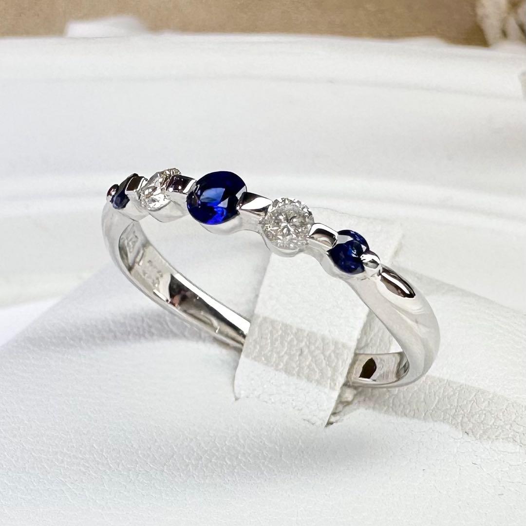 【美品】PT900 サファイア 0.25ct ダイヤ リング