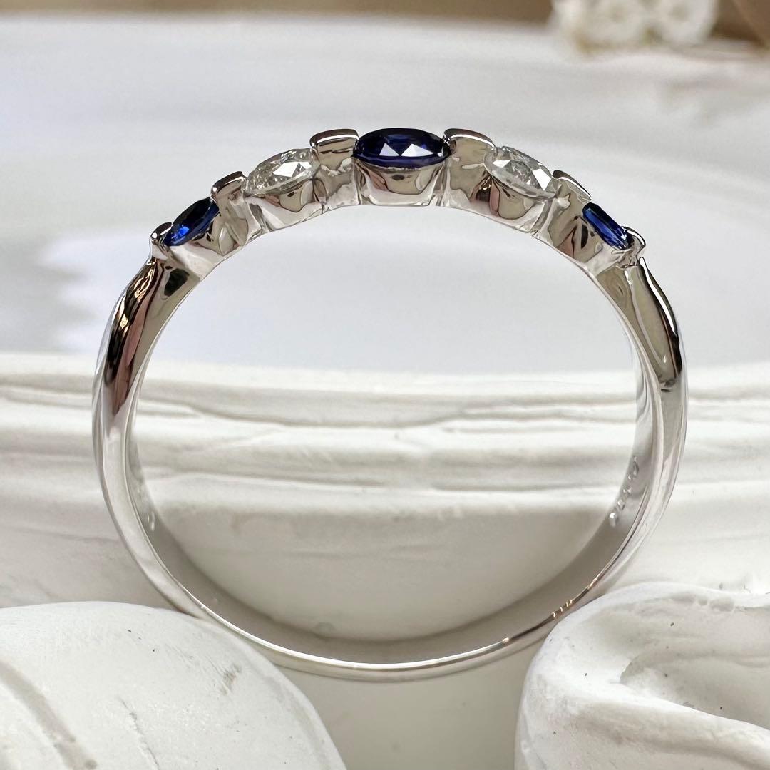 【美品】PT900 サファイア 0.25ct ダイヤ リング