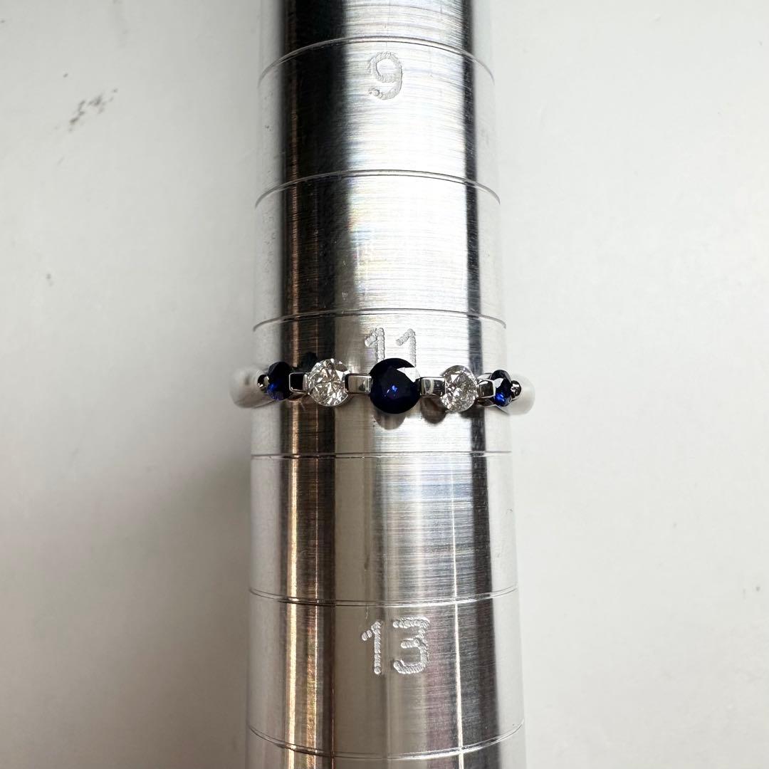 【美品】PT900 サファイア 0.25ct ダイヤ リング