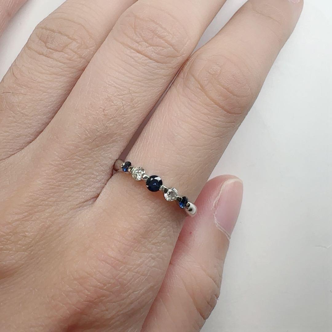 【美品】PT900 サファイア 0.25ct ダイヤ リング