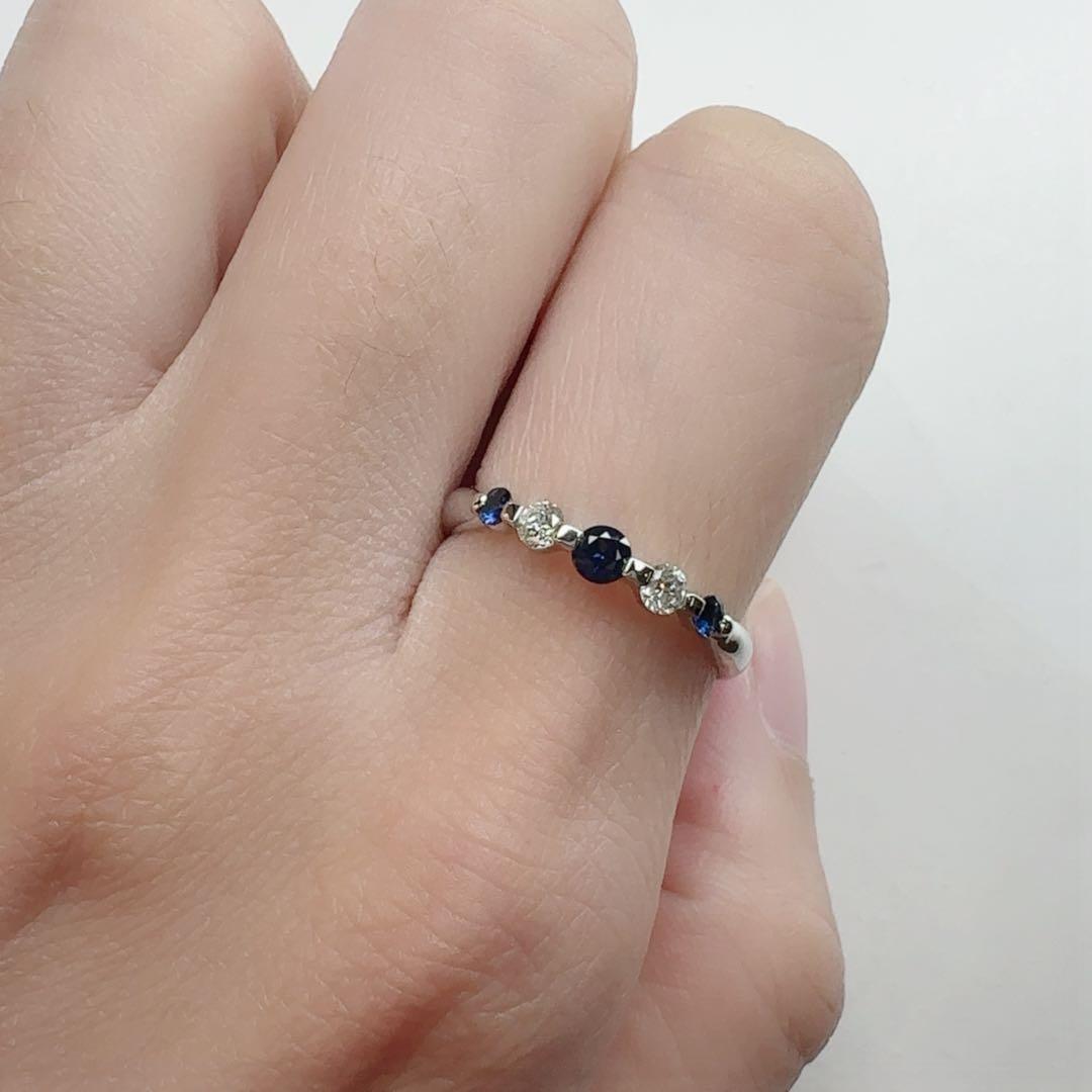 【美品】PT900 サファイア 0.25ct ダイヤ リング