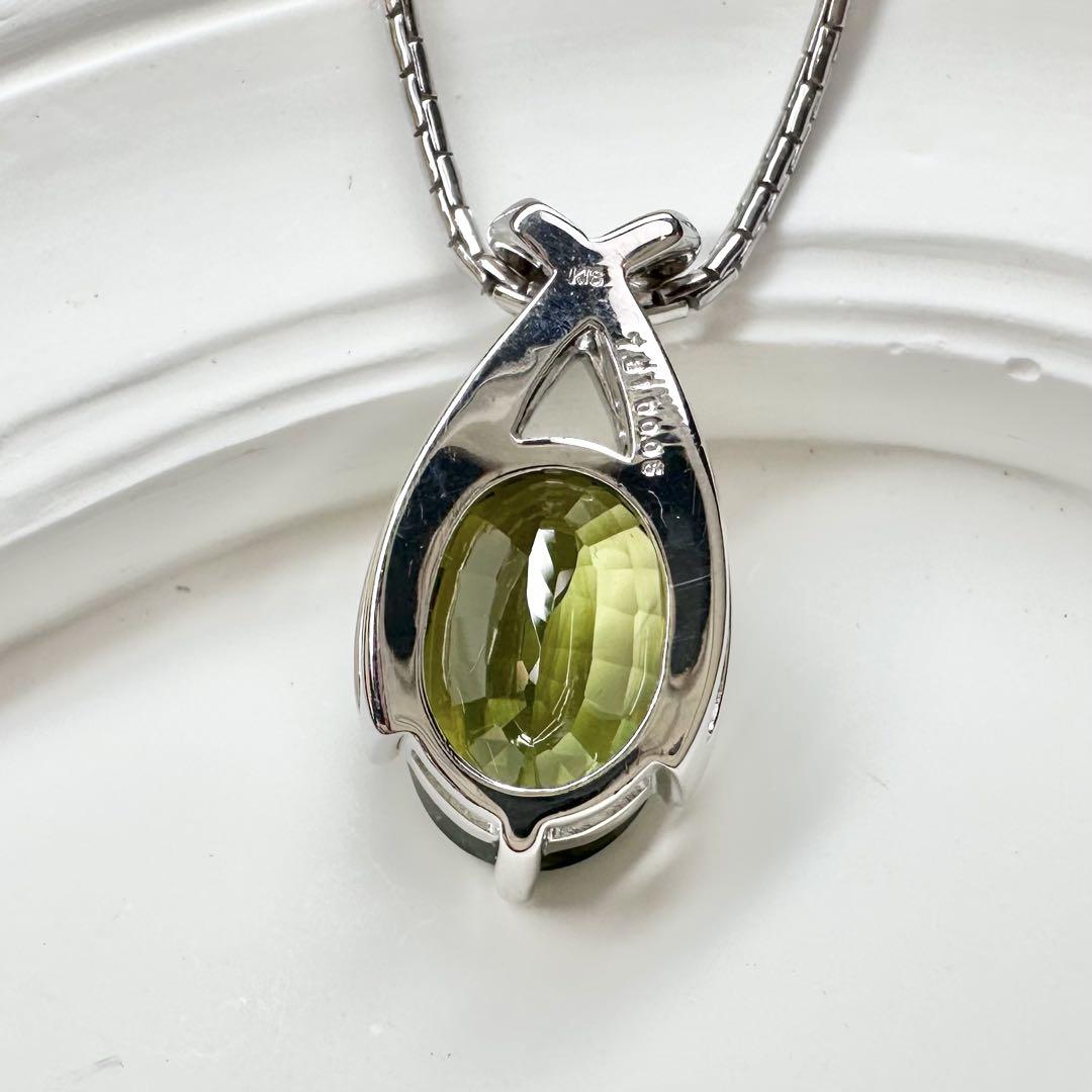 【K18】緑よりキラキラスフェーン 7.31ct ネックレス　上品