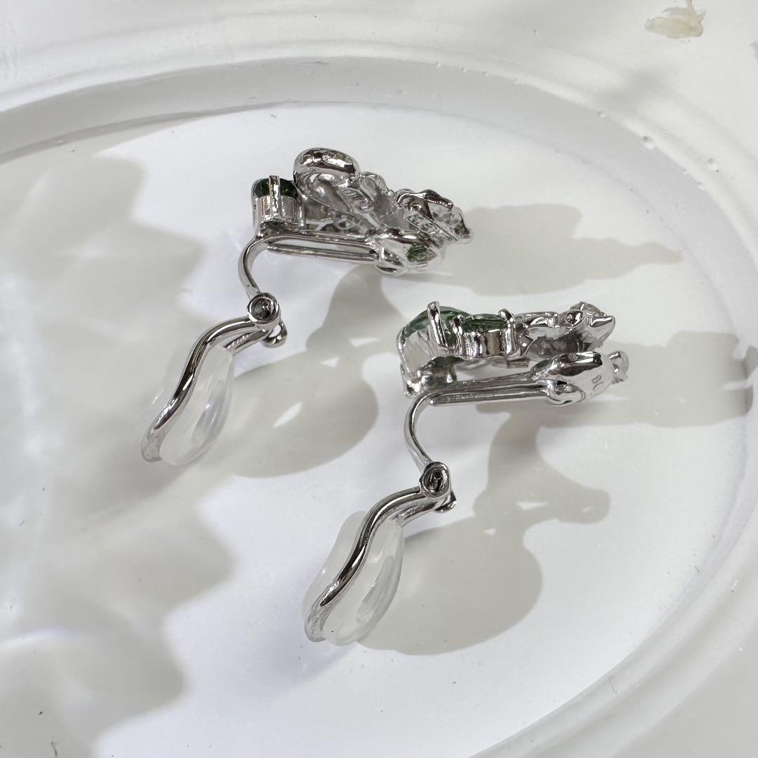 【K18】グリーントルマリン ピアス 0.7/0.67ct ダイヤ