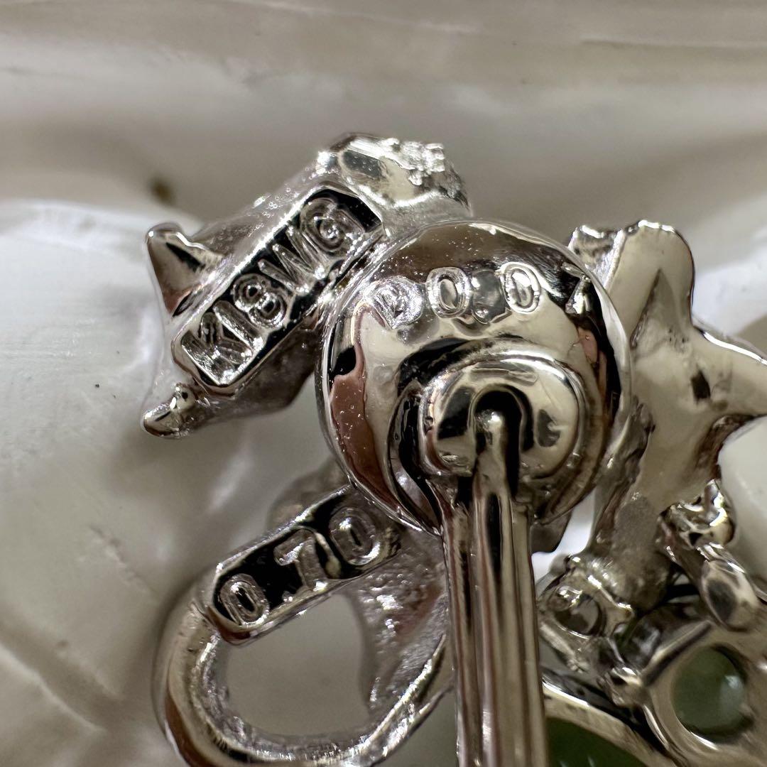 【K18】グリーントルマリン ピアス 0.7/0.67ct ダイヤ