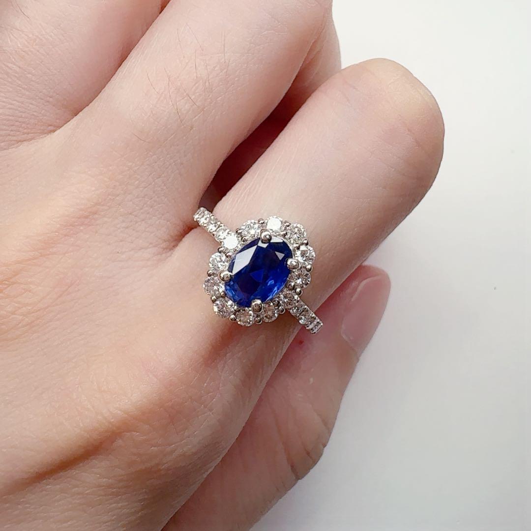 【NO HEAT】PT900 サファイア1.39ct リング 非加熱