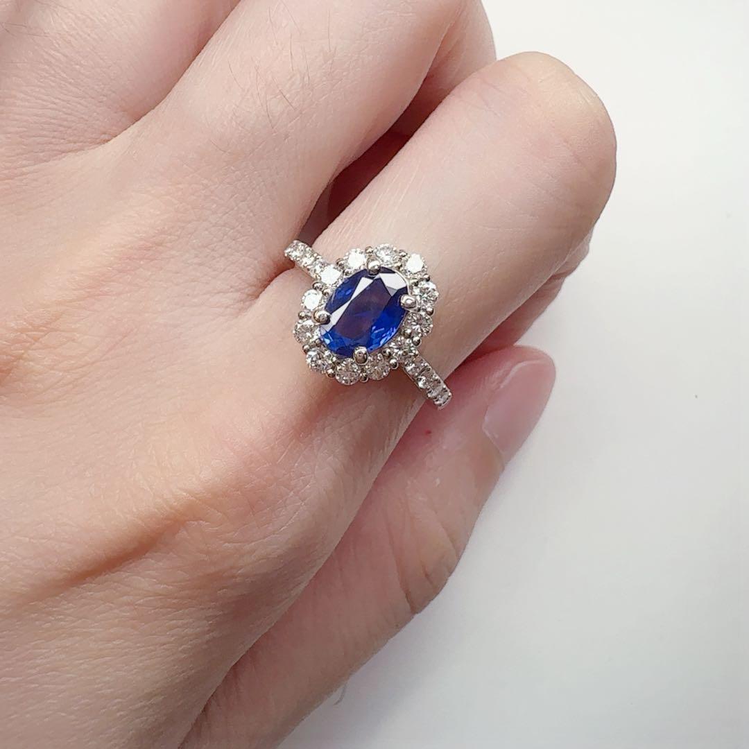 【NO HEAT】PT900 サファイア1.39ct リング 非加熱