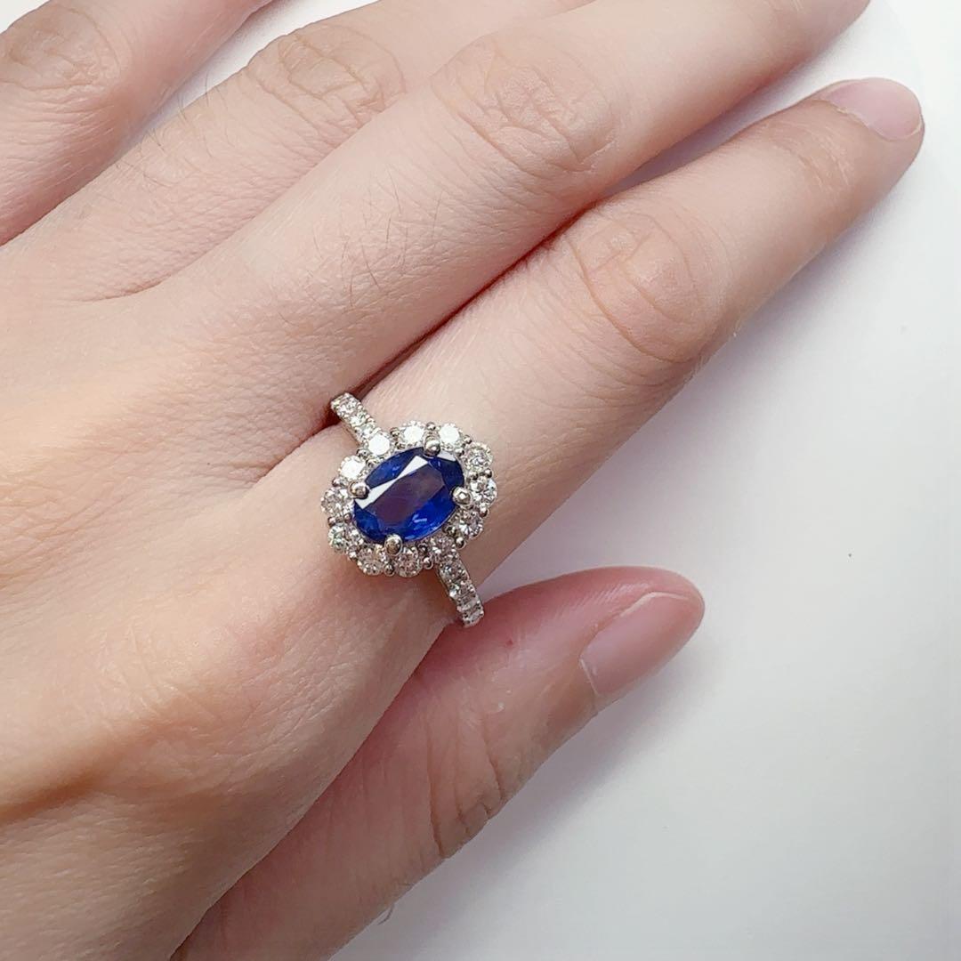 【NO HEAT】PT900 サファイア1.39ct リング 非加熱