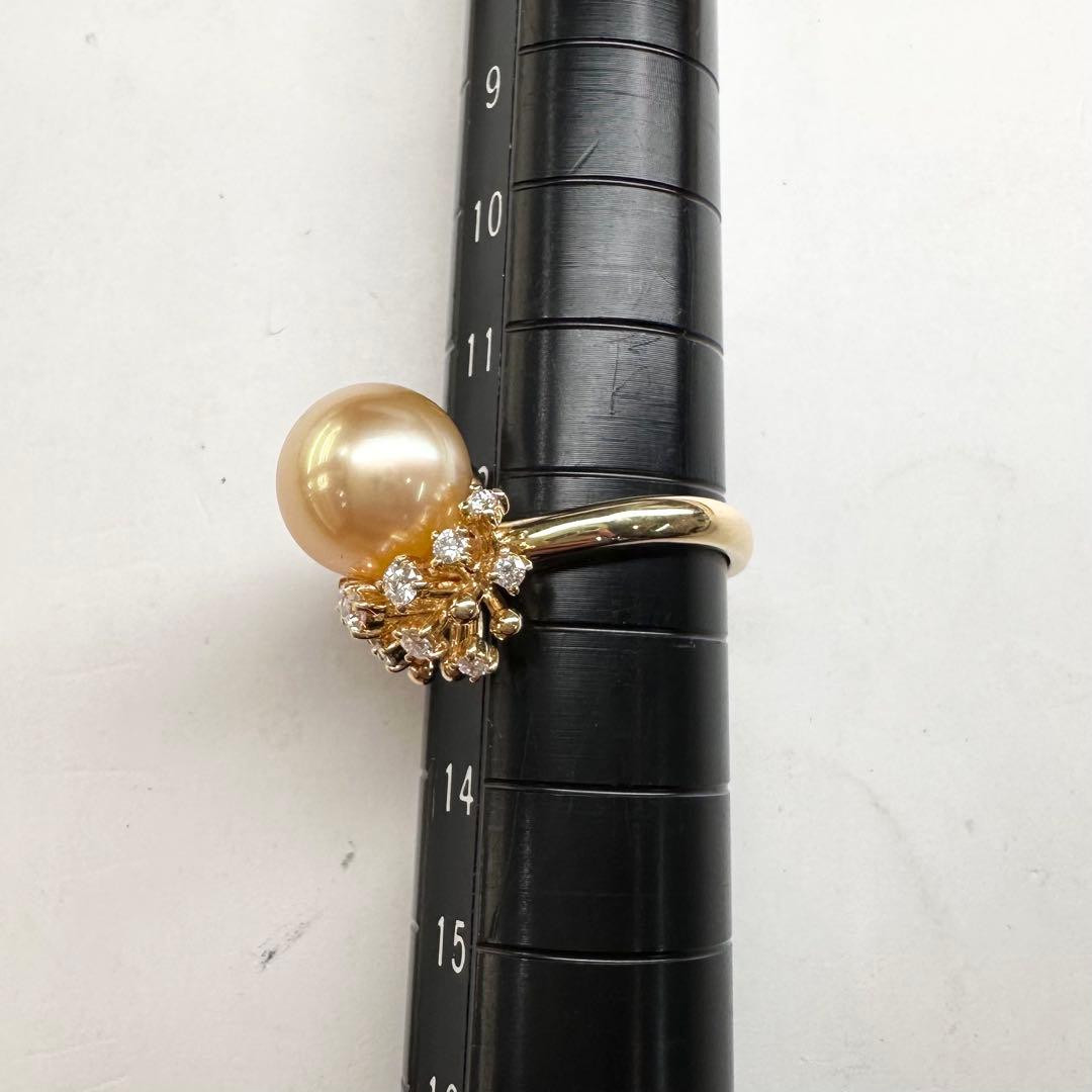 【K18】南洋パール 10.2mm リング