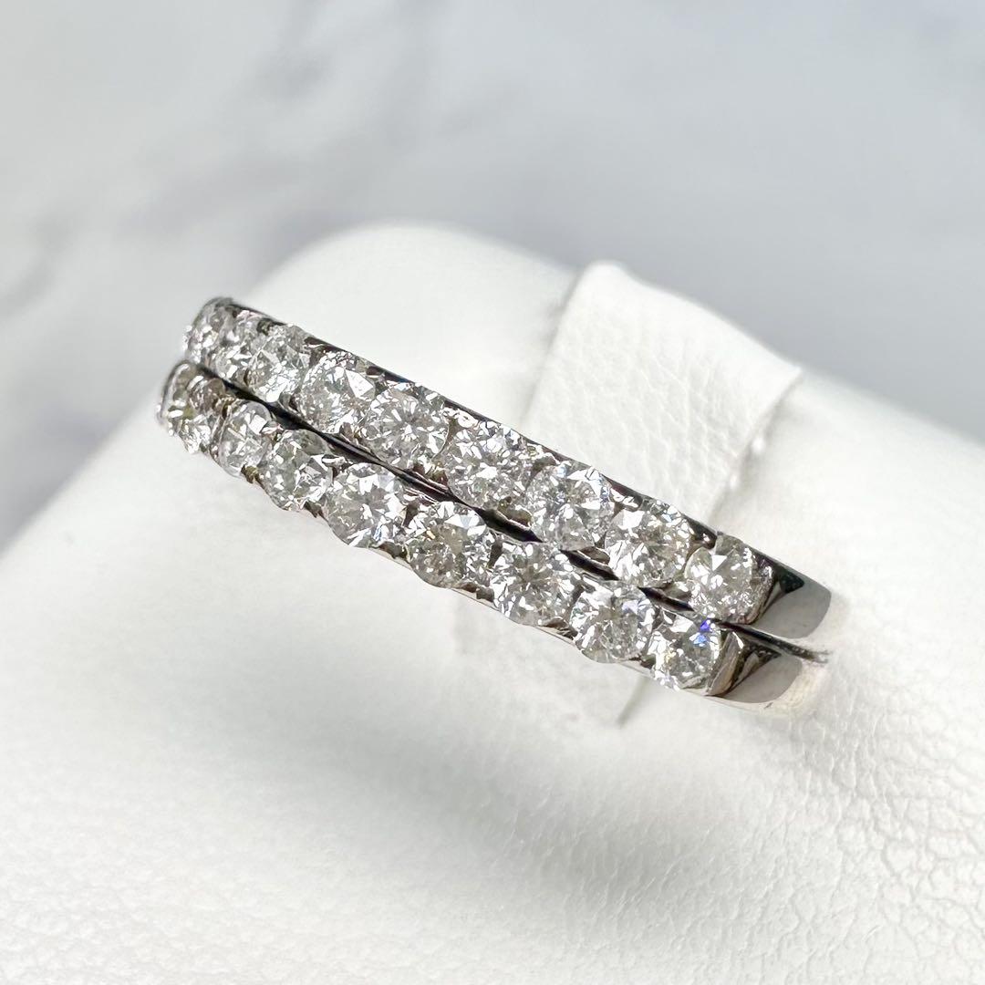 【K18WG】ダイヤモンド0.30/0.25ctリング エタニティ　重ねつけ