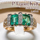 PT900/K18 エメラルド リング ダイヤモンド 1.26ct