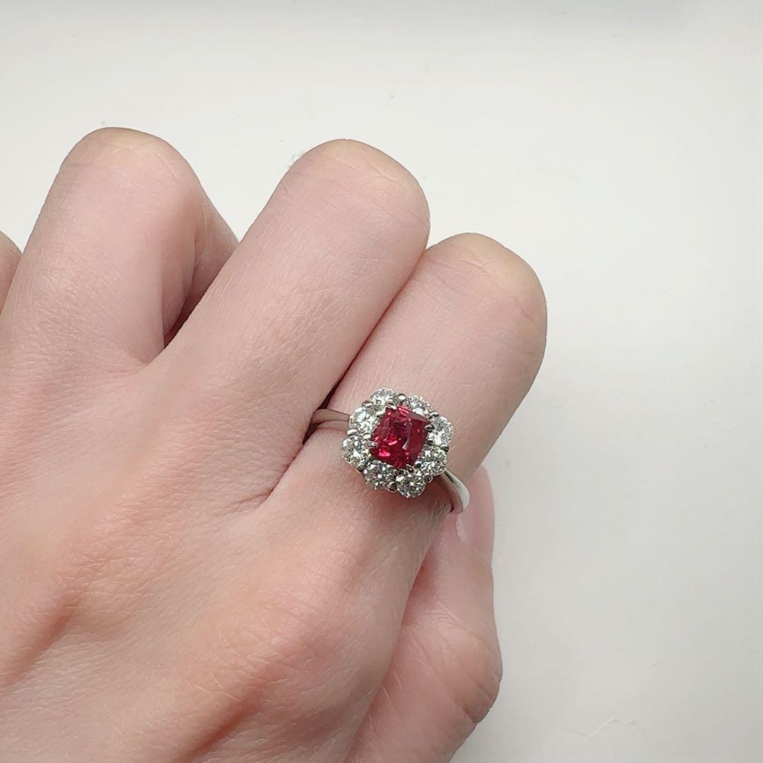 【美品】PT950 ブラジル産スピネル 1.09ct リング