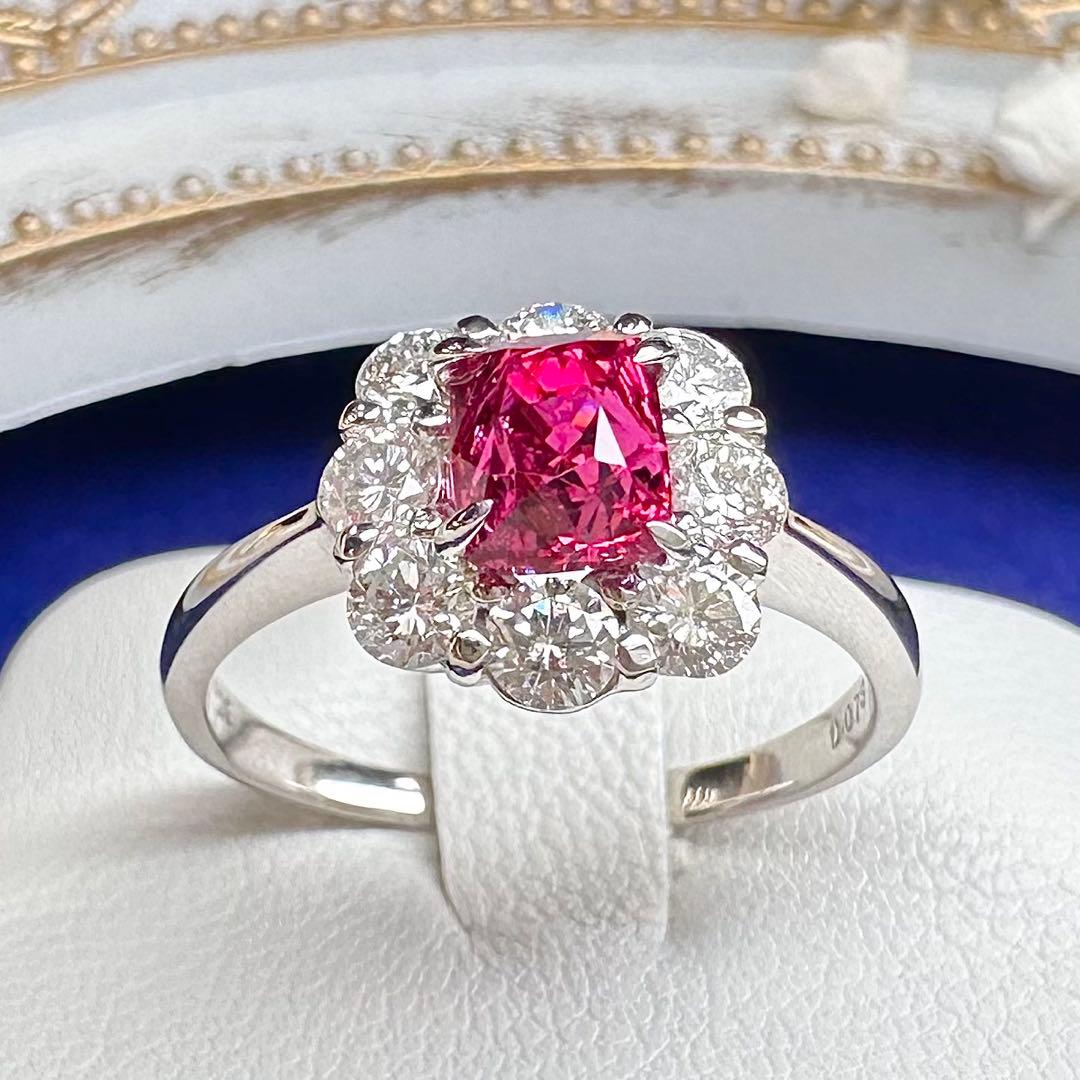 美品】PT900 スピネル リング 4.36ct ダイヤモンド 【公式通販】