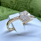 【K18】ダイヤモンド 0.3ct リング 花デザイン