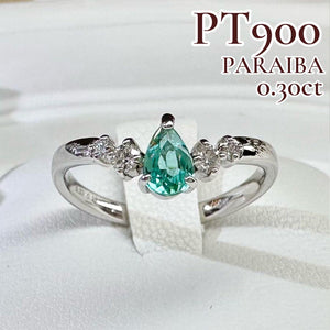 美品】PT900 パライバトルマリン 0.30ct ダイヤモンド リング – ABABIL 