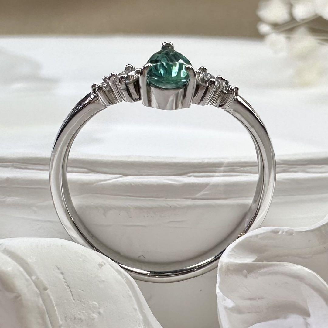 【美品】PT900 パライバトルマリン 0.30ct ダイヤモンド リング