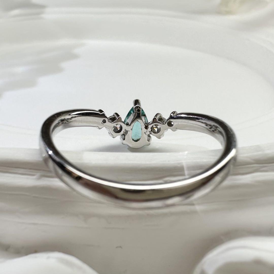 【美品】PT900 パライバトルマリン 0.30ct ダイヤモンド リング