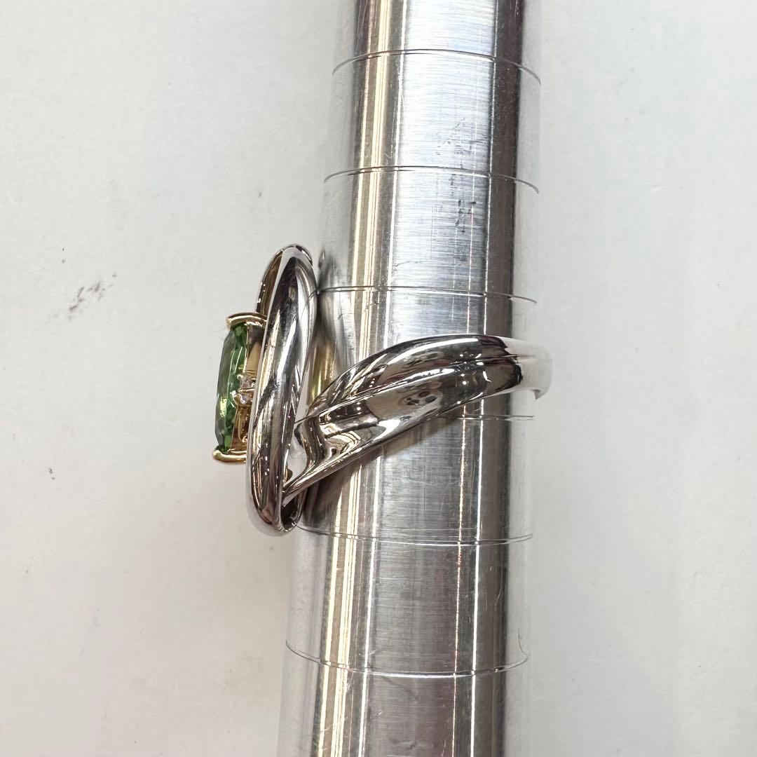【美品】K18/PT900トルマリン0.75ct リング