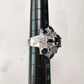 PT900 サファイア 2.16ct ダイヤモンド デザインリング 雪モチーフ